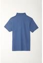 Tennis Polo Azul Lycra-Algodón Para Hombre de Tennis