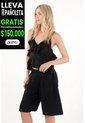 Tennis Bermuda Con Diseño De Prenses Negra Para Mujer de Tennis