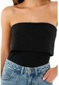 Tennis Camiseta Strapless Negra Con Escote Elástico Para Mujer de Tennis