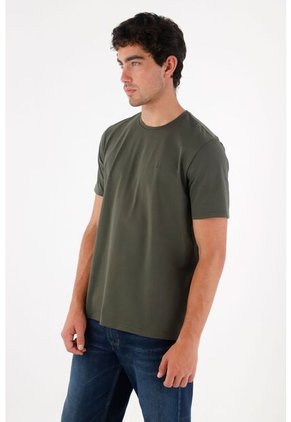 Tennis Camiseta Básica Con Raqueta Verde Para Hombre