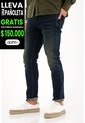 Tennis Jean Skinny Con Arrugas 3D Azul Para Hombre de Tennis