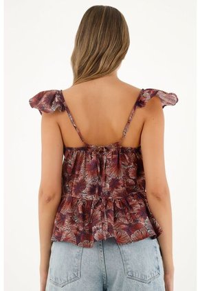 Camisa Morada De Tiras Para Mujer