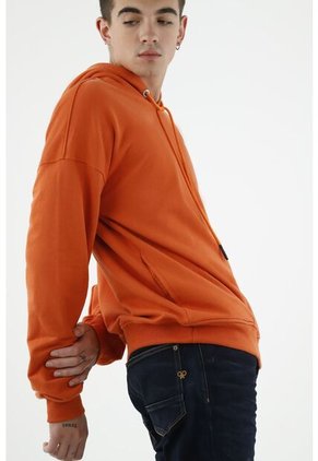Buzo Naranja Con Capucha Para Hombre
