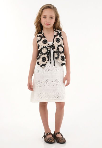 Chaleco Negro Con Tiras Ajustables Para Niña