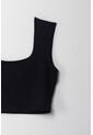 Tennis Camiseta Crop Manga Sisa Negra Para Mujer de Tennis