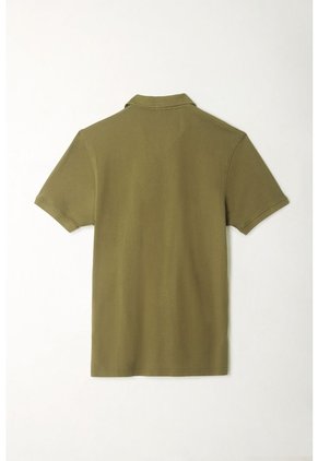 Tennis Polo Verde Con Raqueta Multicolor De Silueta Amplia Para Hombre