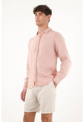 Camisa Manga Larga De 100% Lino Para Hombre