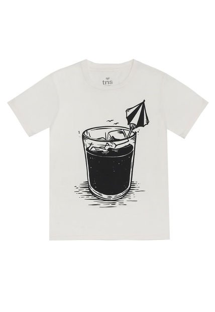 Camiseta Crudo Con Estampado Localizado Para Hombre