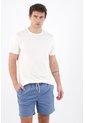 Tennis Bermuda Fit Relajado Con Cordón Bicolor En Algodón Azul Para Hombre de Tennis