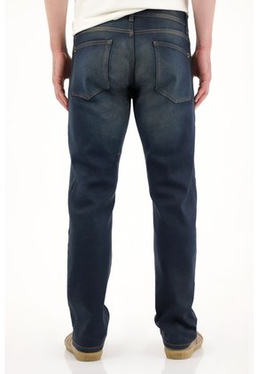 Tennis Jean Recto Con Efecto Resinado Azul Para Hombre