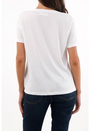 Tennis Camiseta Blanca Cuello Redondo Para Mujer