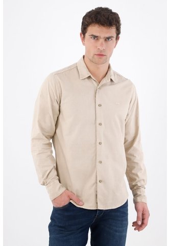 Tennis Camisa Regular Fit Con Logo Bordado En Algodón Beige Para Hombre Tennis