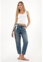 Tennis Jean Mom De Tiro Alto Crop Azul Para Mujer de Tennis