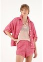 Bermuda Corta Rosada En Tweed Para Mujer de Tennis