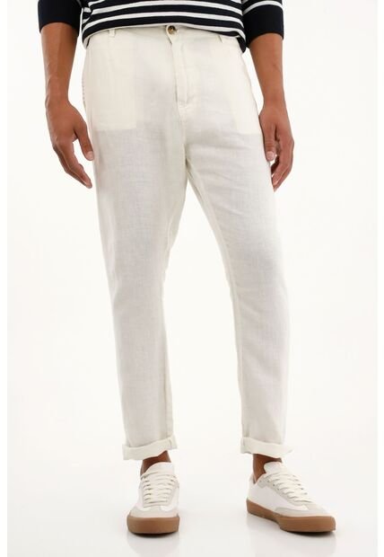 Tennis Pantalón Tipo Chino Crudo En Lino 100% Para Hombre