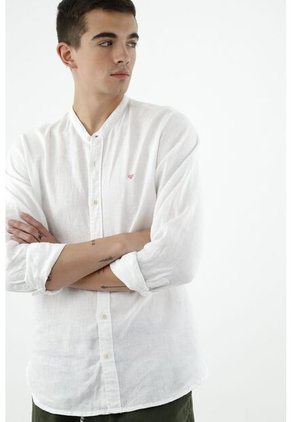 Camisa Blanca Cuello Neru Para Hombre