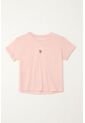 Camiseta Básica Estampada Rosada Para Niña de Tennis