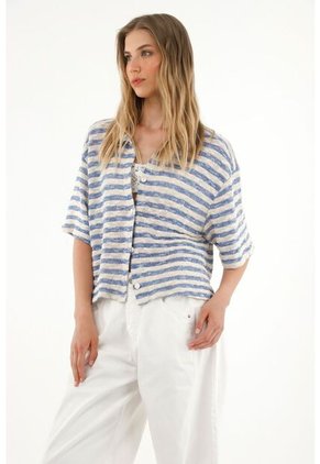 Tennis Camisa Tejida Con Diseño A Rayas Para Mujer