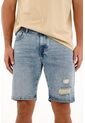 Tennis Bermuda En Denim Con Rotos Azul Para Hombre de Tennis