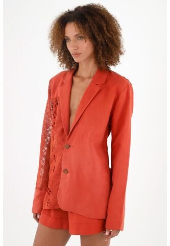 Chaqueta Roja Tipo Blazer Para Mujer Tennis