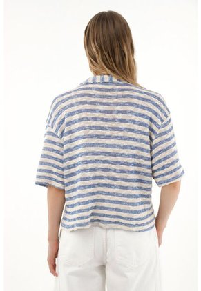 Tennis Camisa Tejida Con Diseño A Rayas Para Mujer