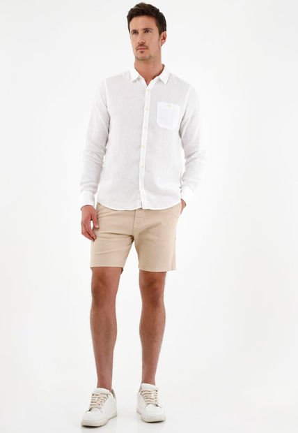 Camisa Manga Larga 100% Lino Para Hombre
