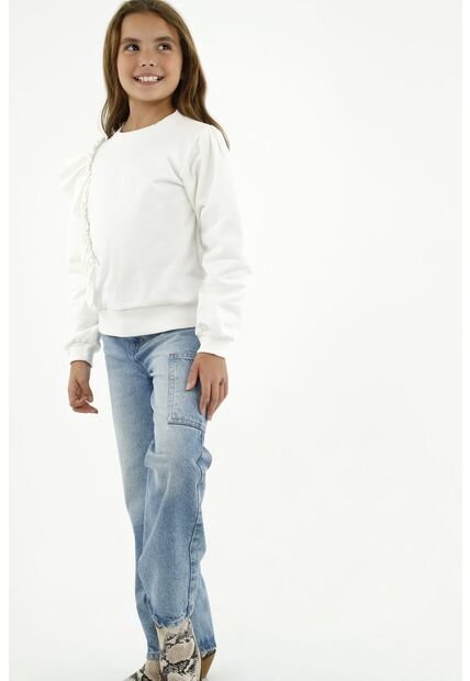 Buzo Con Bolero Asimétrico Crudo Para Niña