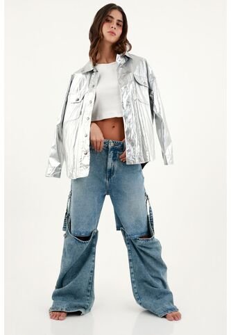 Camichaqueta Con Efecto Metalizado Para Mujer Tennis