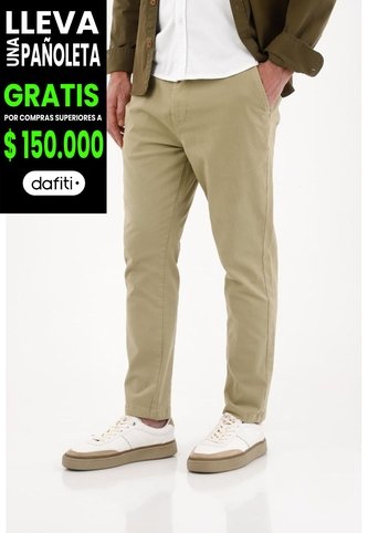 Tennis Pantalón Tipo Chino Verde Con Textura Suave Para Hombre Tennis