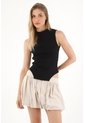 Tennis Camiseta Manga Sisa Negra Con Diseño Minimalista Para Mujer de Tennis