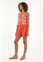 Tennis Bermuda Naranja De Tela Fluida Para Mujer de Tennis