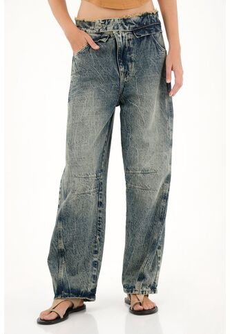 Tennis Jean Horseshoe De Tiro Bajo Con Jota Asimétrica Para Mujer Tennis