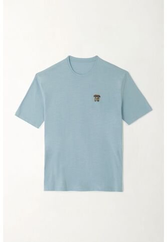 Tennis Camiseta En Jersey Flamé Azul Para Hombre Tennis