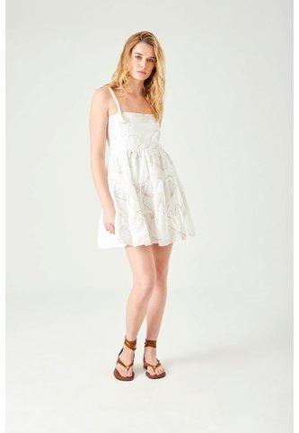 Tennis Vestido Corto Con Bordado Orgánico En Algodón Blanco Para Mujer Tennis