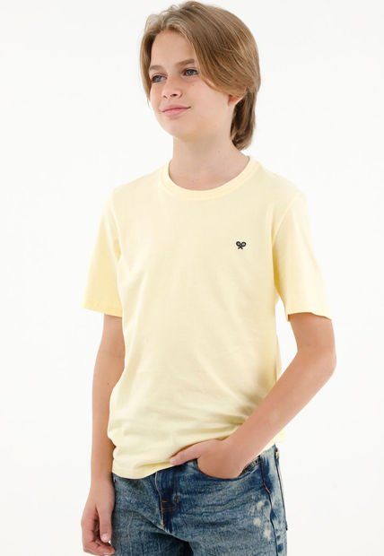 Camiseta Manga Corta Amarilla Para Niño