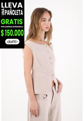 Tennis Chaleco Con Escote Bandeja Crudo Para Mujer