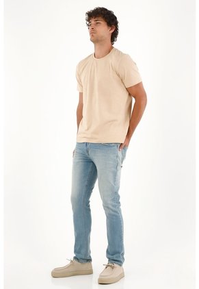 Tennis Jean Nudy Tono Claro Con Textura Lisa Para Hombre