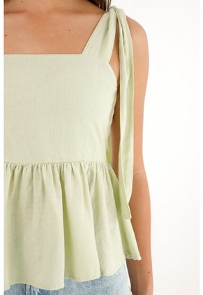 Tennis Camisa Verde De Tiras Y Escote Recto Para Mujer