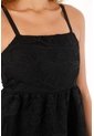 Tennis Vestido Negro Corto En Tela Bordada Para Mujer de Tennis