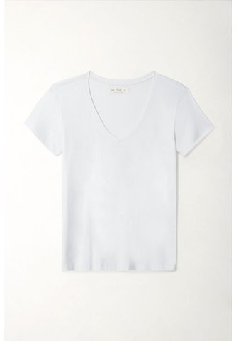 Tennis Camiseta Blanca Cuello V Para Mujer Tennis