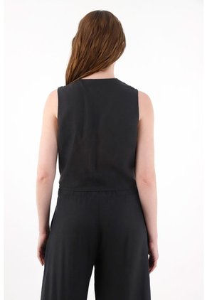 Tennis Chaleco En 100% Lino Con Bordados Para Mujer