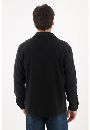 Tennis Camisa De Cuello Clásico Negra Para Hombre