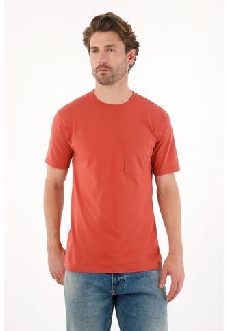 Tennis Camiseta Con Bolsillo De Parche Naranja Para Hombre Tennis