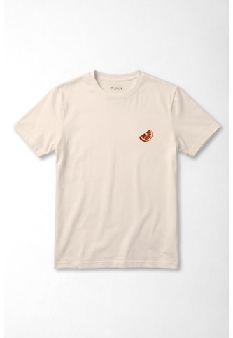 Tennis Camiseta Regular Con Mini Gráfico Cítrico En Algodón Crema Para Mujer Tennis