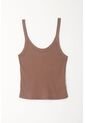 Tennis Camiseta De Tiras Ajustada Café Para Mujer de Tennis