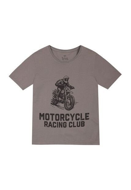 Camiseta Gris Con Estampado Frontal Para Niño