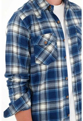 Tennis Camisa Manga Larga Con Diseño A Cuadros Para Hombre