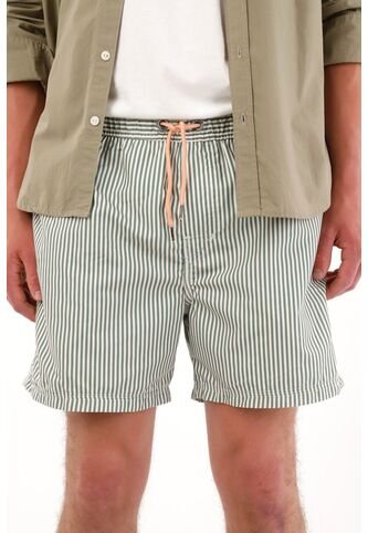 Tennis Pantaloneta Con Estampado De Rayas Verde Para Hombre Tennis