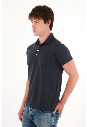 Tennis Camiseta Polo Manga Corta Azul Para Hombre