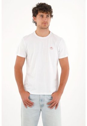 Tennis Camiseta Con Estampado En Espalda Blanca Con Acabado Liso Para Hombre